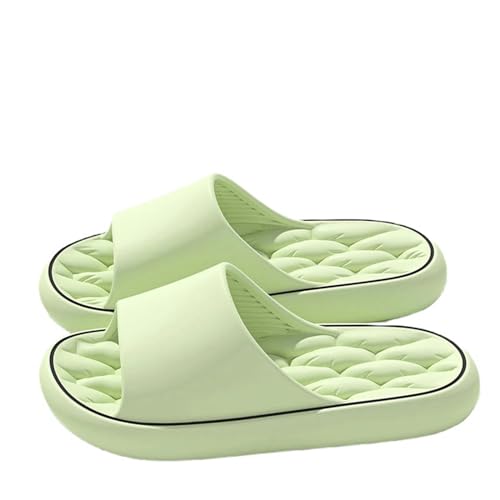 HENGIN Badelatschen Hausschuhe Moderutschen Elastische Schuhe Bunte Turnschuhe In Tür Badezimmer Pantoffeln-Grün-40-41 von HENGIN