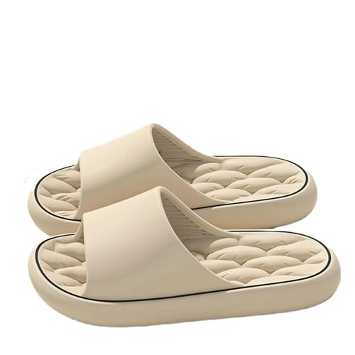 HENGIN Badelatschen Hausschuhe Moderutschen Elastische Schuhe Bunte Turnschuhe In Tür Badezimmer Pantoffeln-Khaki-42-43 von HENGIN
