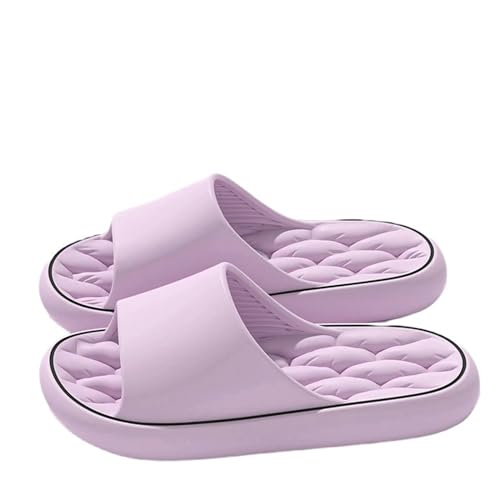 HENGIN Badelatschen Hausschuhe Moderutschen Elastische Schuhe Bunte Turnschuhe In Tür Badezimmer Pantoffeln-Lila-40-41 von HENGIN