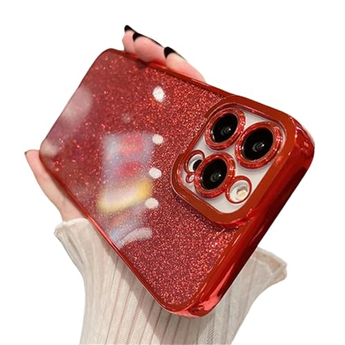 HENGIN Handyhülle Silica Glitter Transparent Hülle Für iPhone 15 14 13 12 11 Pro Max Schockdcoverabdeckung-Für Das iPhone 11Pro Max-Rot von HENGIN