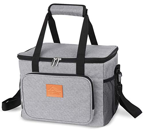Hengsong 15L Kühltasche,Picknicktasche Lunchtasche Faltbar,Kühltasche,Tasche für Lunchbag für Camping&Lebensmitteltransport,Kühltaschen,Grau,ca.30×23×23cm von Hengsong