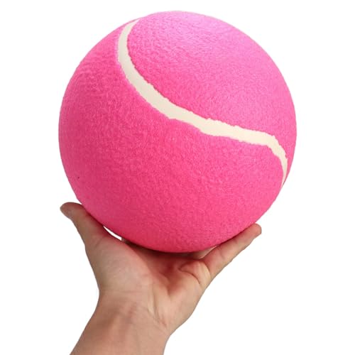 Großer Tennisball 8 Zoll Aufblasbare Riesen-Tennisbälle Großer Tennisball Jumbo-Hundeball Riesen-Tennisbälle Kauspielzeug für Haustiere(rosa) von HERCHR