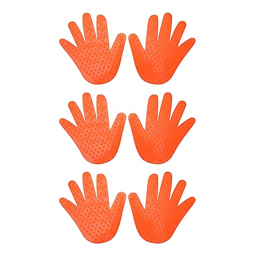 HERCHR Handgeformte Bodenmarkierungen, 3 Paar rutschfeste PVC-Handabdruck-Punktmarkierungs-Sportset Für Die Vorschulerziehung Im Kindergarten(orange) von HERCHR