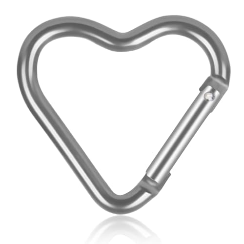 HERCHR Karabiner Clip, Schnalle in Herzform Aluminiumlegierung Sicherheitsclip Camping Hängeschnalle Wasserflasche Kette Clip Klettern Clips Hängematten Karabiner für Outdoor Wanderungen von HERCHR