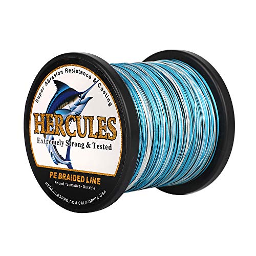 HERCULES Super Cast 100m - 2000m Yards Geflochtene Angelschnur 10lb - 300lb Test für Salzwasser Süßwasser PE Geflecht Fischdraht Superline 8 Stränge von HERCULES