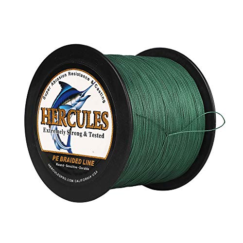 HERCULES Super Cast 100m - 2000m Yards Geflochtene Angelschnur 10lb - 300lb Test für Salzwasser Süßwasser PE Geflecht Fischdraht Superline 8 Stränge von HERCULES