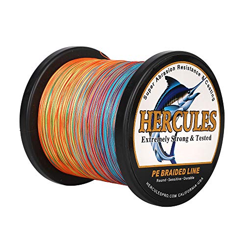 Hercules Super Cast 100m - 2000m 109-2196 Yards Geflochtene Angelschnur 6lb - 100lb Test für Salzwasser Süßwasser PE Geflecht Fischdraht Superline 4 Stränge von HERCULES