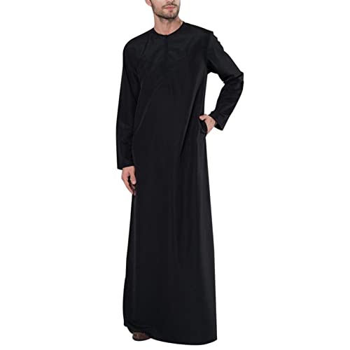 Muslime Kleidung Herren Fur Gebet Casual Kaftan Dubai Langarm Kimono Robe Roben Party Kleider Kurzarm Knopf Thobe Muslimische Kleidung Herren von HERSIL