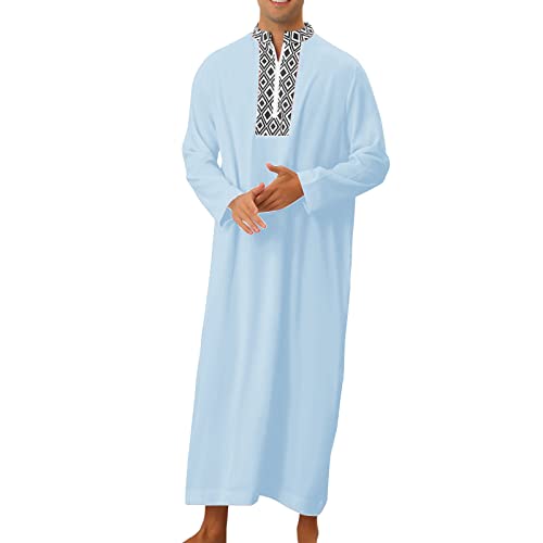 V-Ausschnitt Herren Kaftan Vintage Kaftan Lang Kurzarm Muslimische Robe Gebetskleidung Langarm Seite Split Thobe Islamische Gebetskleidung Für Männer von HERSIL