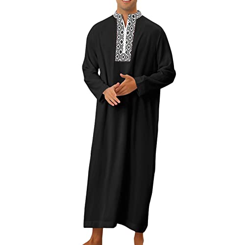 V-Ausschnitt Herren Kaftan Vintage Kaftan Lang Kurzarm Muslimische Robe Gebetskleidung Langarm Seite Split Thobe Islamische Gebetskleidung Für Männer von HERSIL
