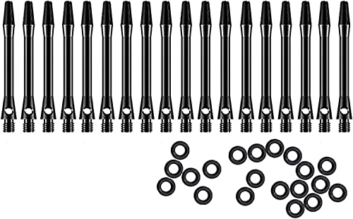 HERZWILD 18pcs Dart shafts schwarz blau Dartpfeil-Schäfte Dart gummring (Short Black shafts) von HERZWILD