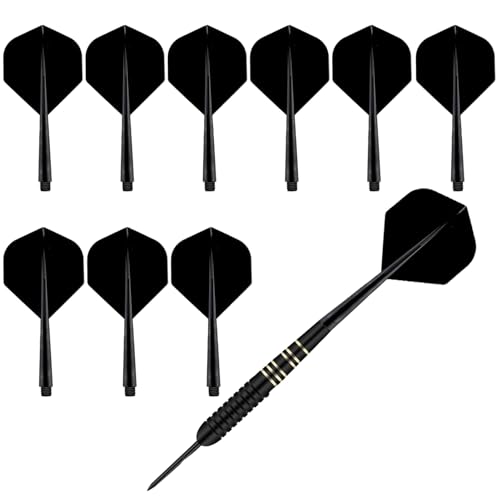 HERZWILD Dart Schäfte und Flights aus einem Stück Dartpfeile Zubehör Dart filghts Dart shafts (Schwarz B) von HERZWILD