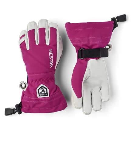 HESTRA Army Leather Heli Ski 5-Finger Handschuhe Kinder rot/weiß Handschuhgröße 7 2021 Outdoor Handschuhe von HESTRA