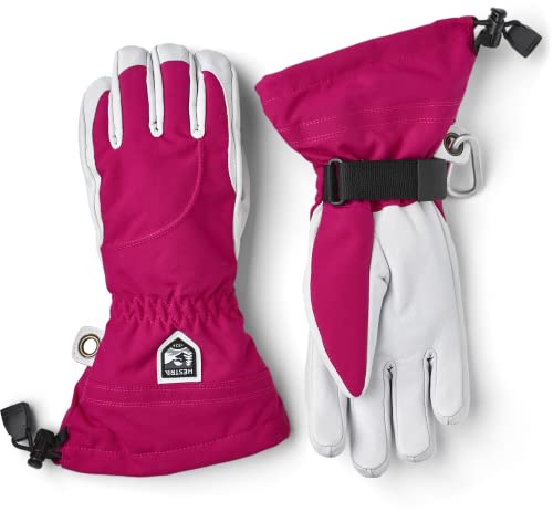 HESTRA Damen Heli Ski Handschuhe, Fuchsia-Offwhite, EU 7 von HESTRA