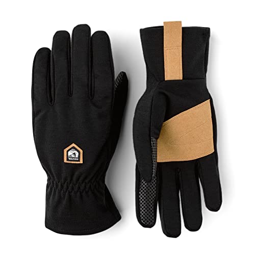 HESTRA Merino Windwool Liner Schwarz - Merino Dünner winddichter Merino Handschuh, Größe 10 - Farbe Black von HESTRA