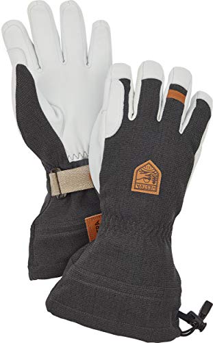 Hestra Gloves Herren Army Leather Patrol Gauntlet 5 Finger HandschuheSchwarz/Grau 9 von HESTRA