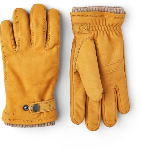 Hestra Herren Bergvik Nubukleder Isolierte Handschuhe für kaltes Wetter - Hellbraun - 8 von HESTRA