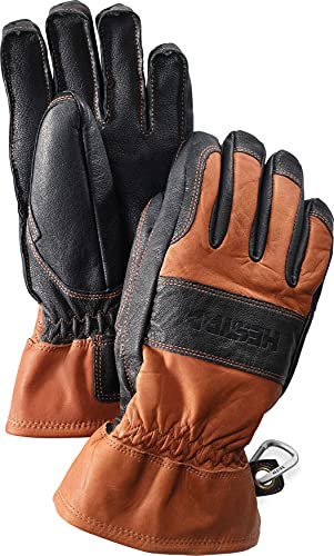 Hestra Herren und Damen Skihandschuhe: Guide Leder Winterhandschuhe mit Wollfutter, Braun/Schwarz, 10 von HESTRA