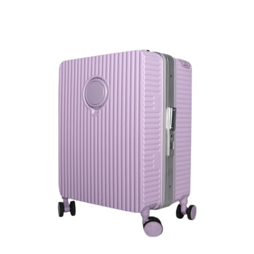 HEWOOJA Reisekoffer Becherhalter-Koffer, Studentenwohnheim, Aluminiumrahmen-Koffer, 20-Zoll-Abschlussgepäck-Trolley Trolley (Color : Purple, Size : 20in) von HEWOOJA