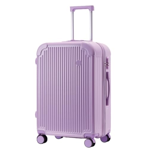 HEWOOJA Reisekoffer Empfohlener Koffer for Männer und Frauen, robuster und langlebiger Trolley-Koffer, leiser Rollkoffer for Einsteigen Trolley (Color : Purple, Size : 18IN) von HEWOOJA