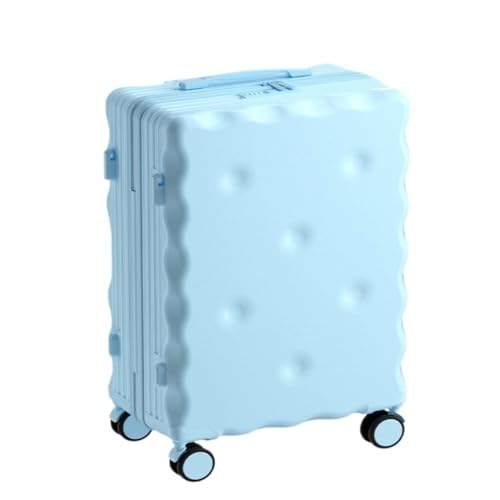 HEWOOJA Reisekoffer Gepäck 20-Zoll-Boarding-Koffer for Männer und Frauen Kleiner Leichter Koffer Leiser Koffer Koffer Trolley (Color : Blue, Size : 22in) von HEWOOJA