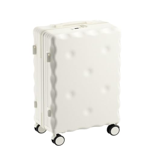 HEWOOJA Reisekoffer Gepäck 20-Zoll-Boarding-Koffer for Männer und Frauen Kleiner Leichter Koffer Leiser Koffer Koffer Trolley (Color : White, Size : 26in) von HEWOOJA