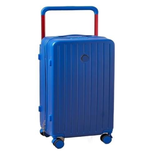 HEWOOJA Reisekoffer Koffer, Breiter Trolley, Aluminiumrahmen, 20-Zoll-Koffer for Damen, Robuster Und Langlebiger Trolley-Koffer for Herren Trolley (Color : Blue, Size : 20) von HEWOOJA