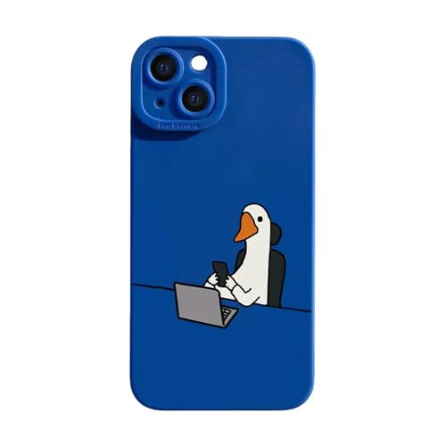 HEXHUASR Handyhülle Nettes Cartoon Slacker Duck Phone Hülle Für I-Phone 11 12 13 14 15 Pro Max Cover-i-Phone 11 Pro Max-klein Blue M84 von HEXHUASR