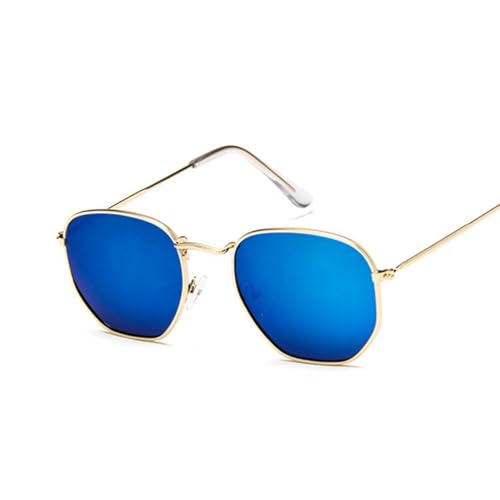 HEXHUASR Sonnenbrille Herren Mode Sonnenbrille Für Frauen Retro -Sonnenbrillen Für Frauen Retro -Sonnenbrillen Für Frauen Schwarz-Gold Blau von HEXHUASR