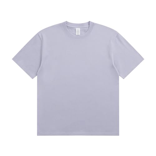 HEXHUASR T-Shirts Für Herren Baumwoll-t-Shirt Herrenherfisch Runder Hals Kurzärmelig Cason Cotton Herren- Und Damen-t-Shirt- Lila-XL von HEXHUASR
