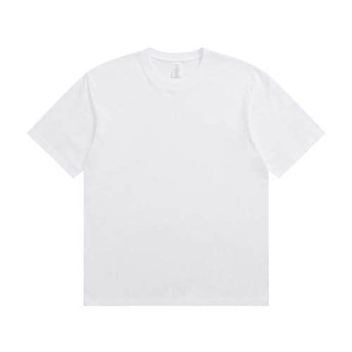 HEXHUASR T-Shirts Für Herren Baumwoll-t-Shirt Herrenherfisch Runder Hals Kurzärmelig Cason Cotton Herren- Und Damen-t-Shirt-weiß-XL von HEXHUASR