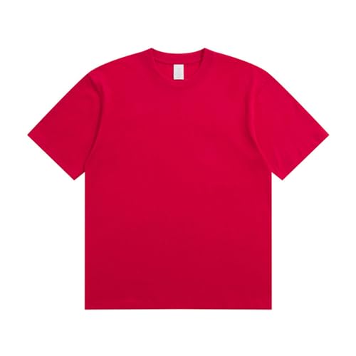 HEXHUASR T-Shirts Für Herren Baumwoll-t-Shirt Herrenherfisch Runder Hals Kurzärmelig Cason Cotton Herren- Und Damen-t-shirt-rot-2xl von HEXHUASR