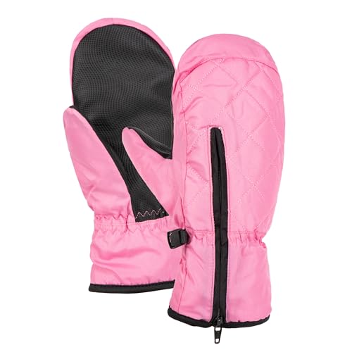 HEYO Winterhandschuhe für Kinder wasserdichte Fäustlinge Handschuhe Warme Skihandschuhe Winddichte für Jungen Mädchen Snowboardhandschuhe Skifahren (Rosa) von HEYO