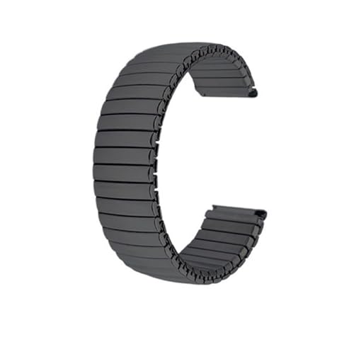 HFBZVAFC Elastisches Uhrenarmband aus Metall, 14 mm, 16 mm, 18 mm, 20 mm, 22 mm, Edelstahl, Uhrenzubehör, Herren/Damen, Universal-Armband(Black - Glossy,22mm) von HFBZVAFC