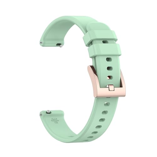 HFBZVAFC Silikonarmband, 14 mm, modisches Damen-Armband, Metall-Dornschließe, Schnellverschluss-Armband, weiß, rot(Light Green) von HFBZVAFC
