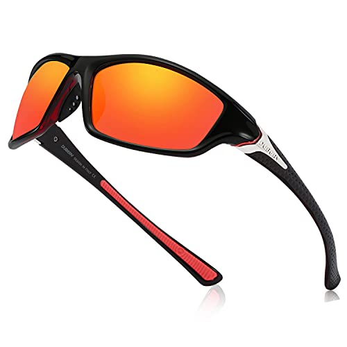 HGDGears Polarisierte Sport-Sonnenbrille für Herren Outdoor Radfahren Fahren Golf Laufen Angeln Tr90 Superlight Frame Eyewear Sun Glasses (UV400) (Orange) von HGDGears