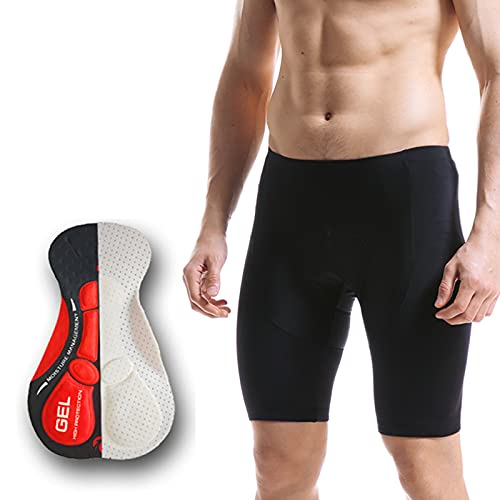 HGYJ Herren 3D Gepolsterte Radlerhose,Einer hohen Dichte Radsportshorts,Fahrradhosen mit elastische atmungsaktive Schnelltrocknend,XS-4XL,Mehrfarbig,Black4,4XL von HGYJ