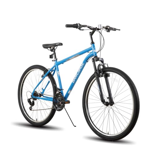 HH HILAND BAMCBASE 27,5 Zoll Mountainbike, Herren/Damen MTB mit 21 Gang, hochfester Stahlrahmen, V-Bremse, Hardtail Fahrrad für Erwachsene Blau von HH HILAND
