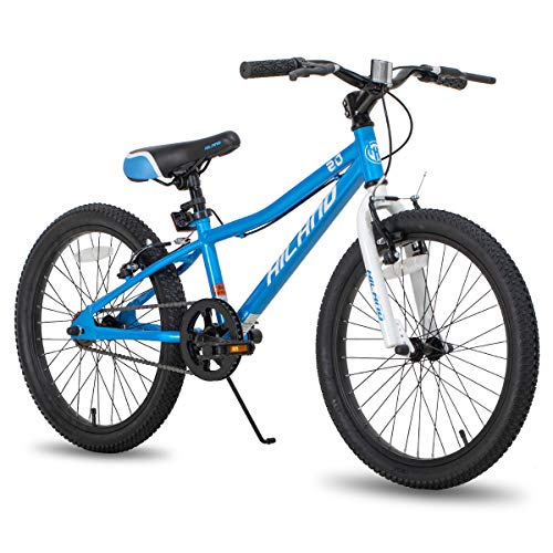 Hiland 20 Zoll Kinderfahrrad Jungen Mädchen, Mountainbike für 7 8 9 10 11 12 Jahre Kinder, V-Bremse Single Speed Blau von HH HILAND
