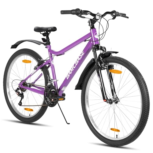 Hiland 26 Zoll Damen Mountainbike, 18-Gang Schaltung, Mountainbike mit V-Bremsen, Robustes MTB für Frauen, Lila von HH HILAND