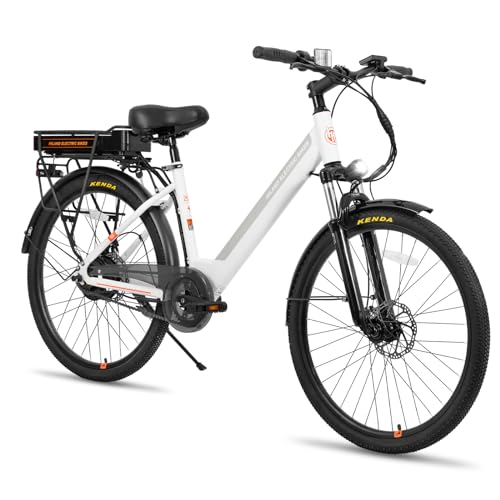 Hiland 26 Zoll Elektrofahrrad E-Bike, E-Cityrad mit 36V 7.8Ah Lithium-Akku, 250W Motor Scheibenbremsen E-Bike für Erwachsene Männer Frauen Weiß von HH HILAND