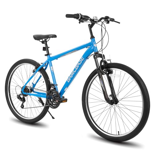 Hiland BAMCBASE 26 Zoll Mountainbike, 21 Gänge Mountainbike, Hochfester Stahlrahmen Hardtail Fahrrad V-Bremsen für Erwachsene Männer Frauen, Blau von HH HILAND