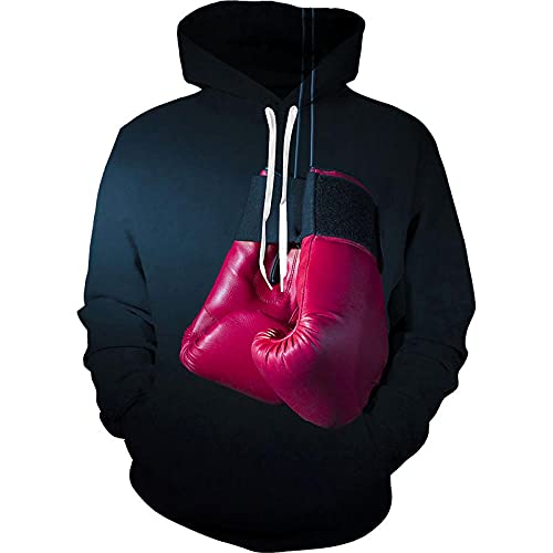 HHRHLKNH Sweatshirts Für Herren Damen Herren Sweatshirt Druck Boxhandschuhe 3D Digitaldruck Hoodie-Q-2786_L von HHRHLKNH