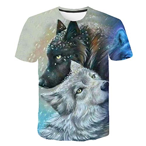 Yakuza Tshirt Herren Fashion T-Shirt Lustiges Hemd Mit Kurzarm Wolf 3D Stamping Für Sommer 6Xl-3354._XL. von HHRHLKNH