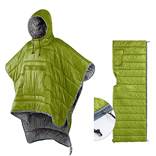 Schlafsack Umhang Winter Camping Poncho Tragbare Kapuze Decke Lazy Quilt Lounge Decke Warme Jacke für Männer Frauen von HI SUYI