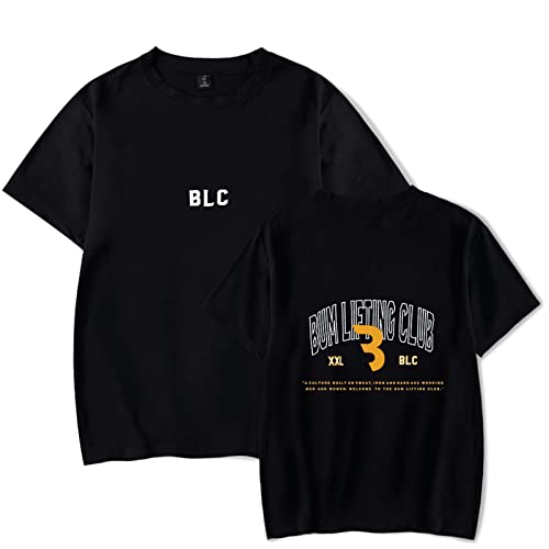 Basic Rundhals Cbum Fashion Print Damen T-Shirt, Herren Sommer Casual Loose Kurzarm Sweatshirt Unisex Oversize-Black||XS von HIAPES