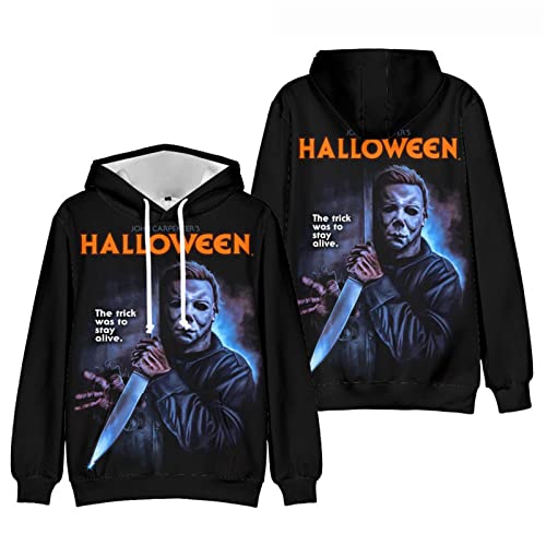 HIAPES Halloween Hoodie Michael Myers 3D Druck Sweatshirt, Lässiger Pullover Männer Frauen Mode Locker Plus Größe Jacke XS ~ 4XL von HIAPES