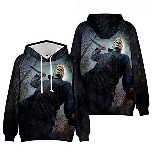 HIAPES Halloween Hoodie Michael Myers 3D Druck Sweatshirt, Lässiger Pullover Männer Frauen Mode Locker Plus Größe Jacke XS ~ 4XL von HIAPES