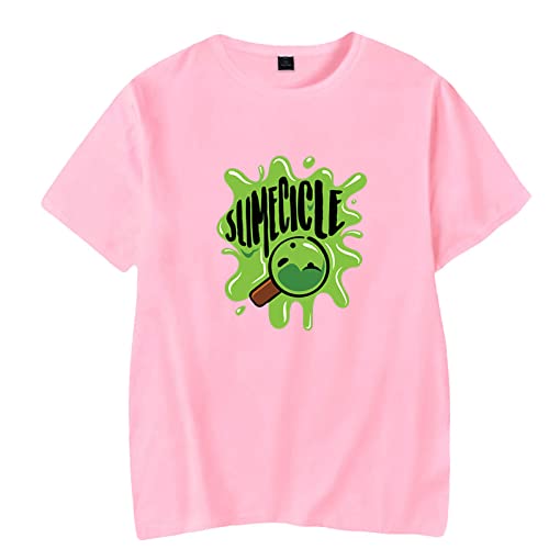 HIAPES Kurzarm Sweatshirt Slimecicle Summer Classic Cotton T-Shirt Unisex Fun Game Print Casual Fashion Cool Tops Oversize-Black||XS von HIAPES