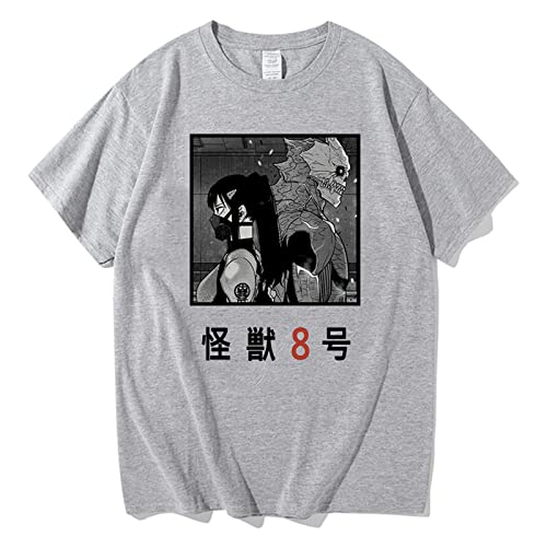Kurzarm Sweatshirt Kaiju No 8 Cartoon Print Sommer Classic T Shirt Unisex Casual Herren Damen Mode Loose Tops Oversize-Black||XS von HIAPES